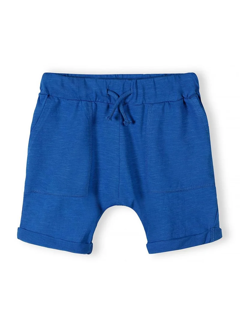 MINOTI Boys breathable cotton shorts 3-pack camel navy blue 12 months to 7 years